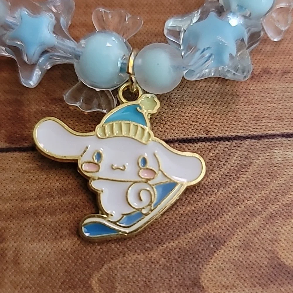 Cinnamoroll Star Candy Wrapper Baby Blue Resin Beaded Charm Elastic Bracelet